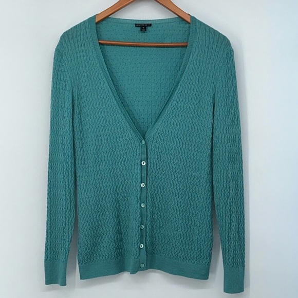 Lafayette‎ 148 100% Wool Long Sleeve Cardigan Sweater Women's Size M - Picture 1 of 9